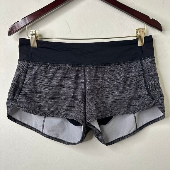 6 Lululemon Speed  Short 2.5″ Striped High-Rise Lined Active Shorts Athleisure - Picture 1 of 6
